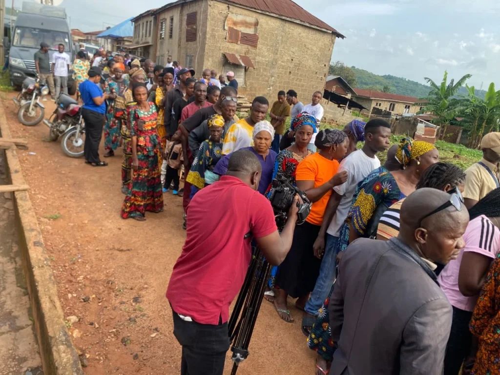 Ekiti Decides 2026: 1 Million+ Voters Head to Polls Under Tight Security as INEC Tests New Electoral Act 3 Ekiti voters queueing for BVAS accreditation June 20,2026.