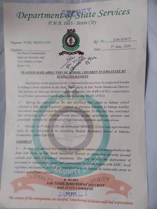 DSS Warns of Planned Mass Abduction of Schoolchildren in Edo State 1 DSS Warns of Planned Mass Abduction of Schoolchildren