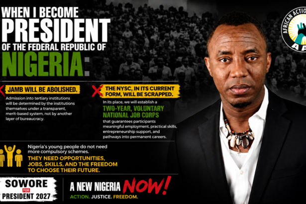 Scrap JAMB, Rebuild NYSC: Sowore’s 2027 campaign vow