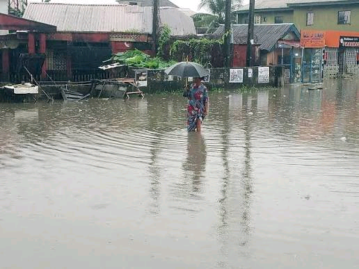 woman in the rain