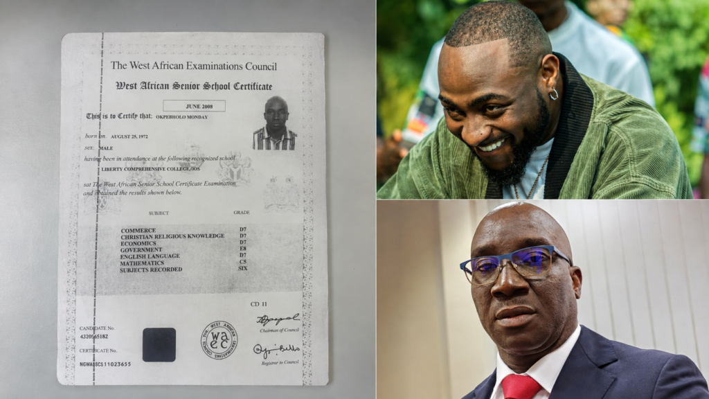 Davido Shares Alleged Okpebholo WAEC Result After Adeleke Dancing Jab