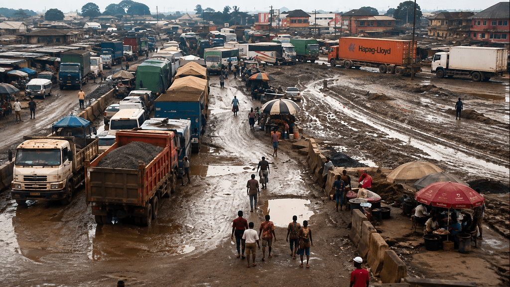 Stranded Travelers Patch Potholes on Nigeria's Crumbling Federal Roads