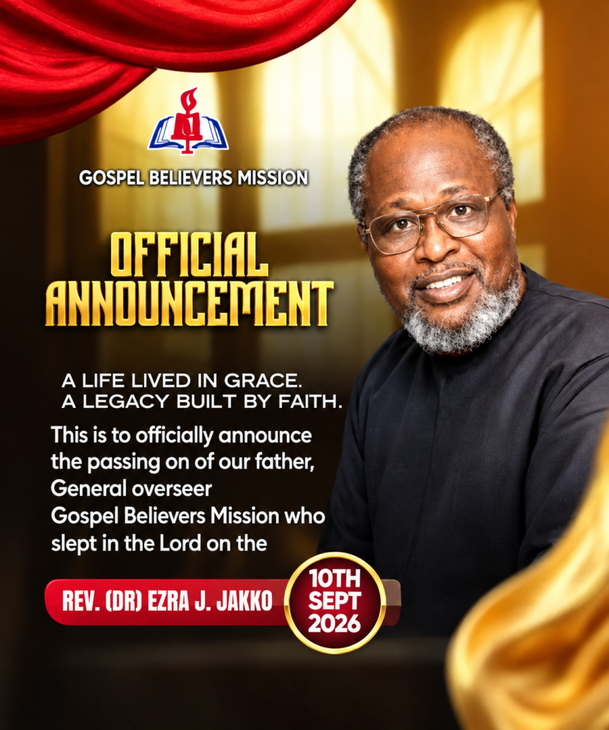 Rev. Dr. Ezra Jakko: Service of Songs Begins as GBM Mourns General Overseer
