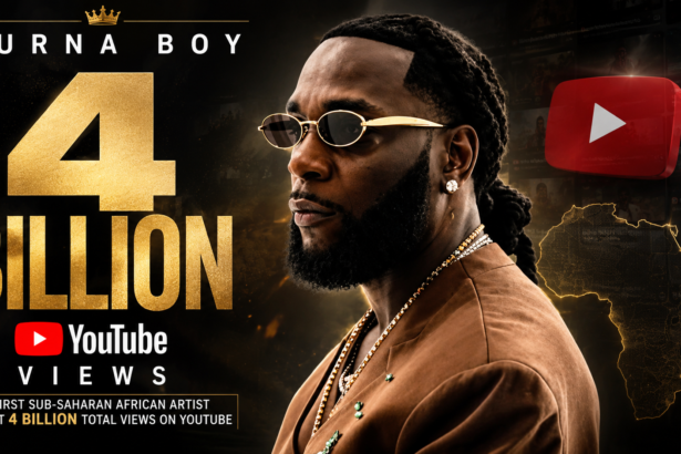 Burna Boy Hits 4 Billion YouTube Views, Makes African History