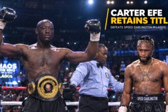 Carter Efe Beats Speed Darlington by Unanimous Decision to Retain Title in Lagos