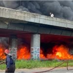 Happening Now: Tanker Catches Fire Under Otedola Bridge, LASEMA Deploys Tiger Team