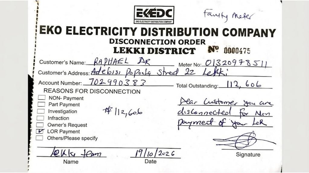 EKEDC Demands ₦112,606 'Loss of Revenue' Bill From Lekki Man... Using Solar Power 2 EKEDC Demands ₦112,606 'Loss of Revenue' Bill From Lekki Man... Using Solar Power
