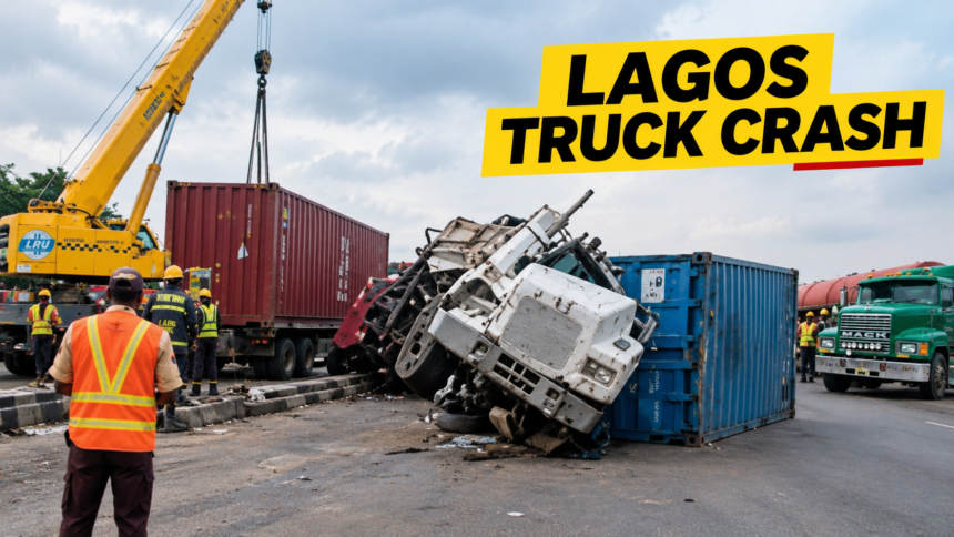 Lagos Accident: Mother, Child Die as Trucks Overturn