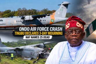 Ondo Air Force Crash: Tinubu Declares Three-Day Mourning as NAF Names 25